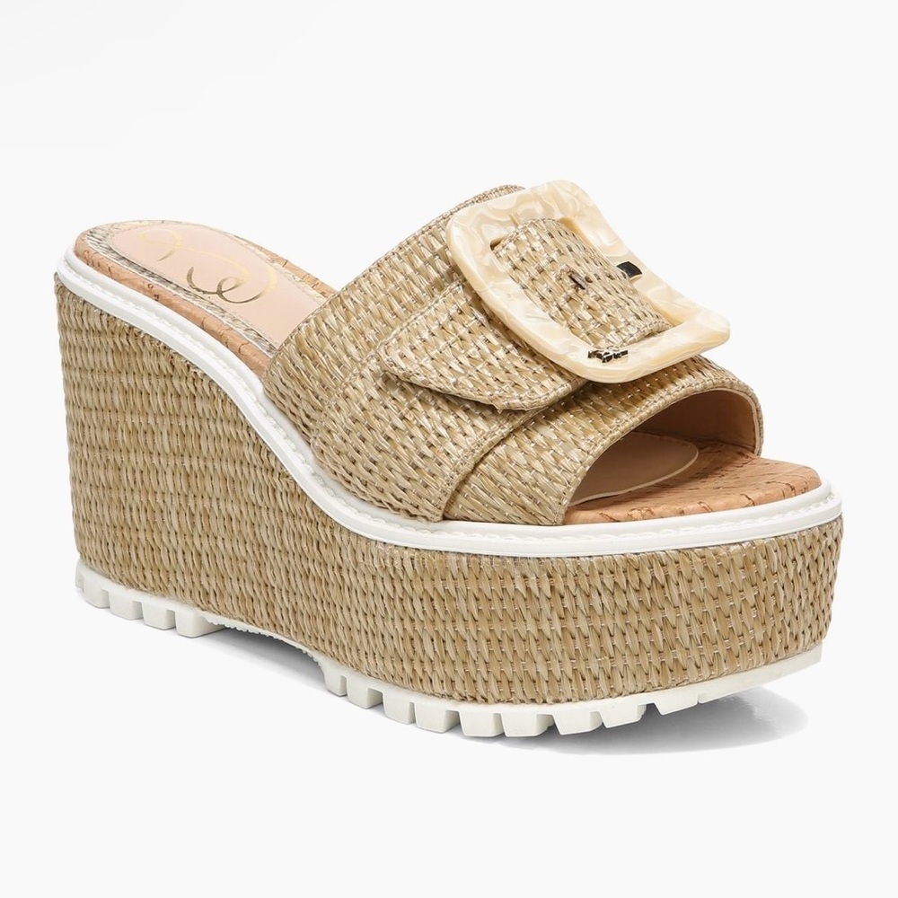 Sam Edelman Tan Strappy Sandals with Buckle Detail